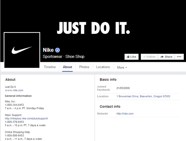 nike official facebook page
