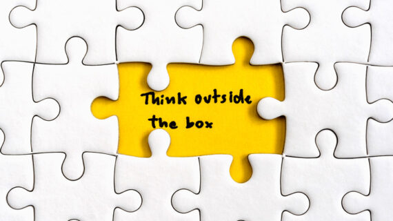 think outside the box quotes business concept