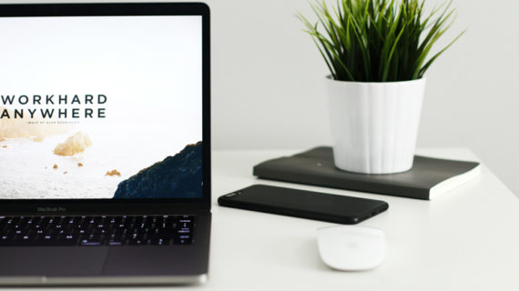 Macbook Pro near green potted plant