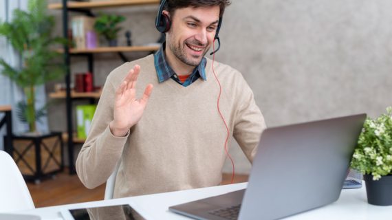 cheerful adult man