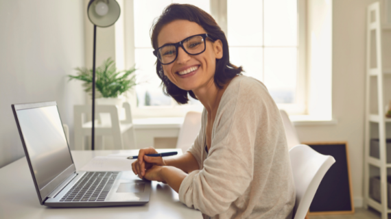 woman working from home