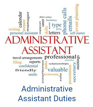 administrative assistant duties graphic illustration