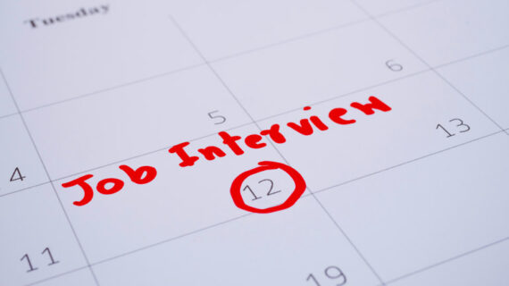 job interview written on calendar