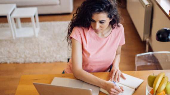 Young woman applying for an online job