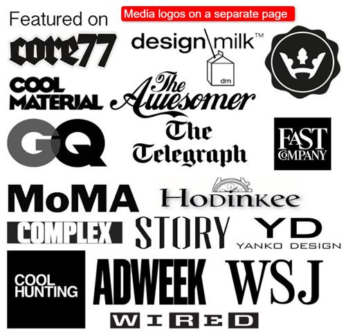 media logos on a separate page