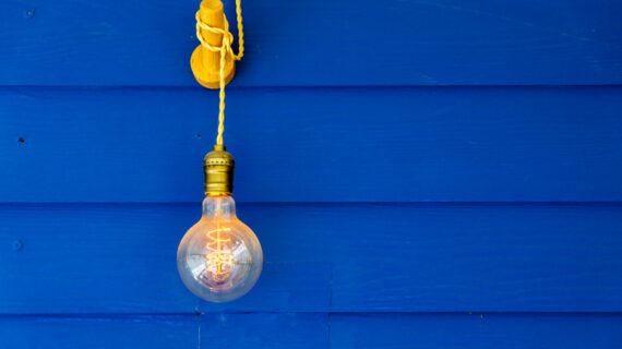 light bulb hanging on the wall