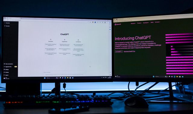 ChatGPT interface on two computer screens