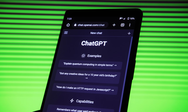 ChatGPT interface on phone