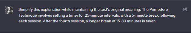 example prompt asking ChatGPT to simplify an explanation