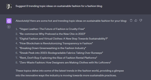 topic ideas on sustainable fashion