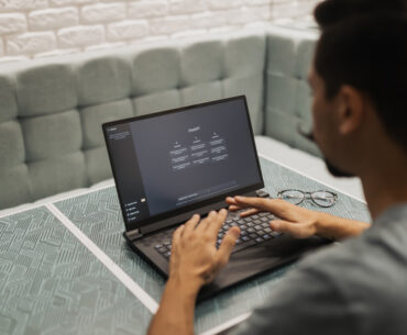 person working on laptop